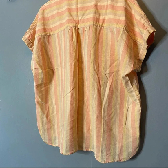 Patagonia lightweight A/C button up shirt peach stripe size large - Picture 10 of 11